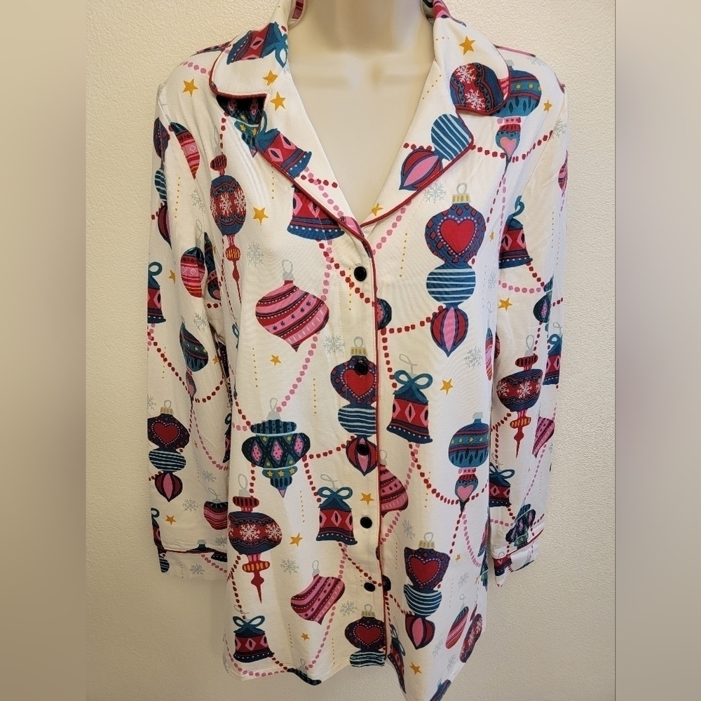 NWT Soma Long Sleeve Button Down Pajama Top (No Bottoms)